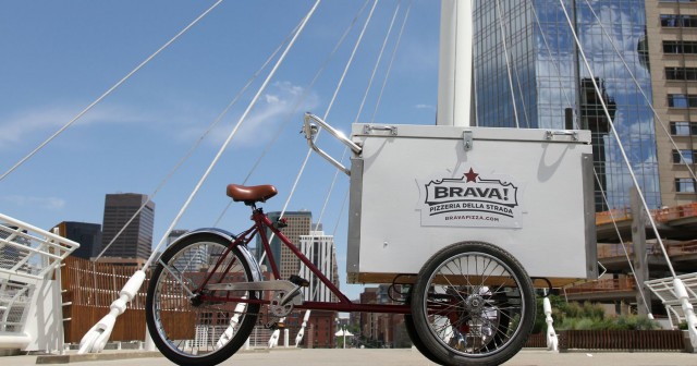 Brava! Pizzaria Delivery Bicycle in Denver