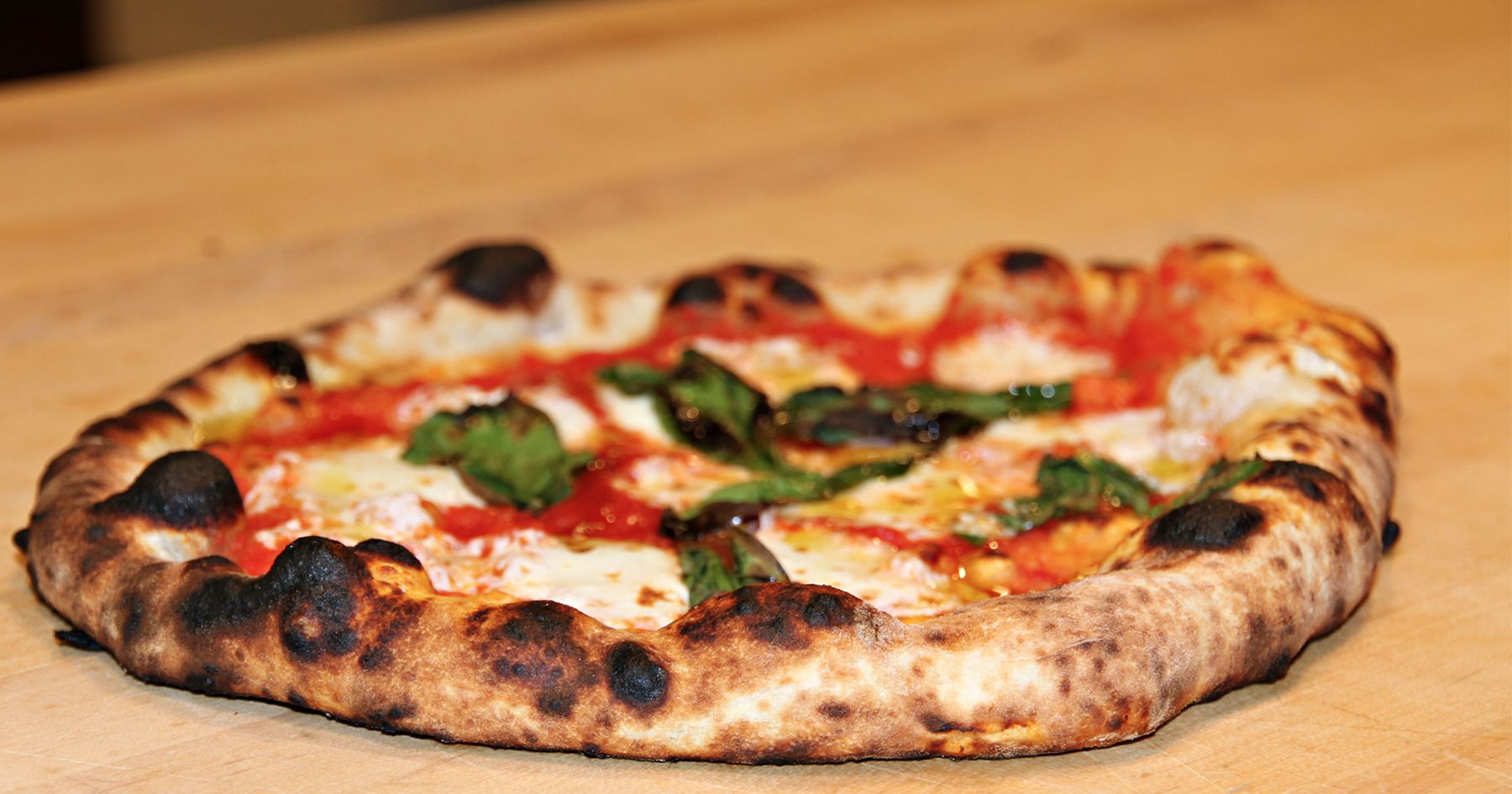 Hot Neopolitan-style pizza from Brava! Pizzaria in Denver